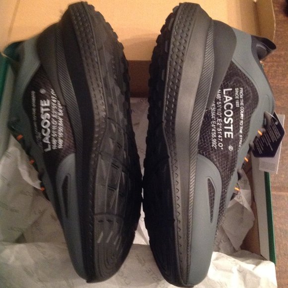Lacoste Men's Active Black & Gray Textile Sneakers - 11.5 - New in Box - Picture 5 of 10
